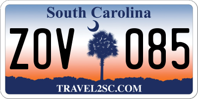 SC license plate ZOV085
