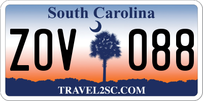 SC license plate ZOV088