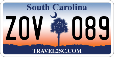 SC license plate ZOV089