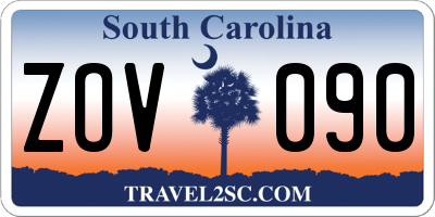 SC license plate ZOV090