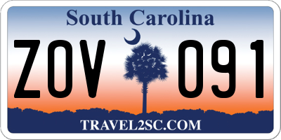 SC license plate ZOV091