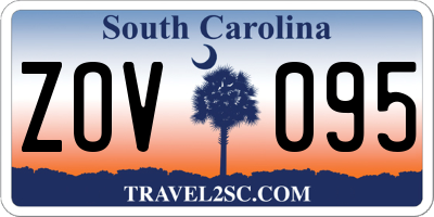 SC license plate ZOV095