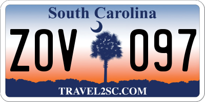 SC license plate ZOV097