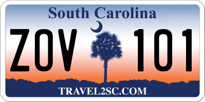 SC license plate ZOV101