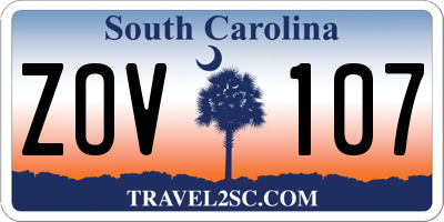 SC license plate ZOV107