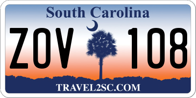 SC license plate ZOV108