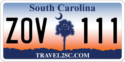 SC license plate ZOV111