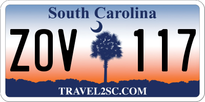SC license plate ZOV117