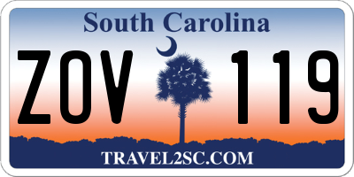SC license plate ZOV119