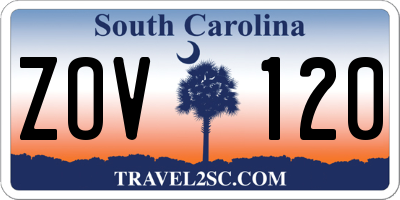 SC license plate ZOV120