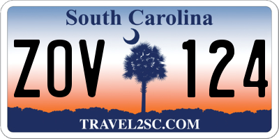 SC license plate ZOV124