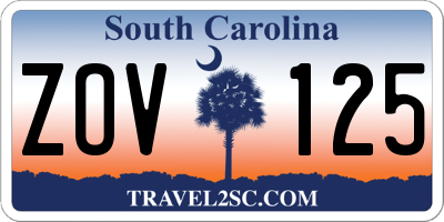 SC license plate ZOV125