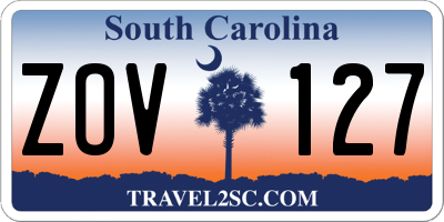 SC license plate ZOV127