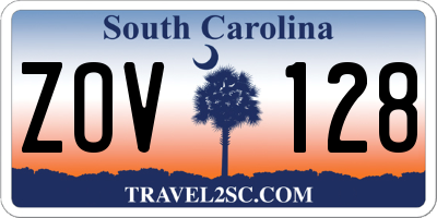 SC license plate ZOV128
