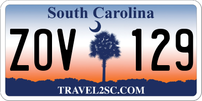 SC license plate ZOV129