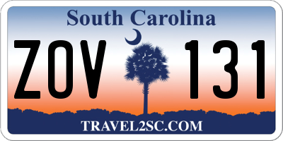 SC license plate ZOV131