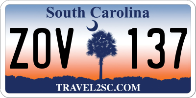 SC license plate ZOV137