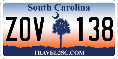 SC license plate ZOV138