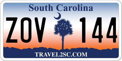 SC license plate ZOV144