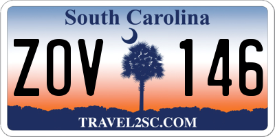 SC license plate ZOV146
