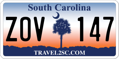 SC license plate ZOV147