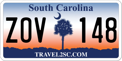 SC license plate ZOV148