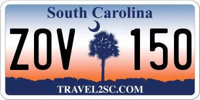 SC license plate ZOV150