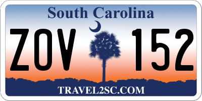 SC license plate ZOV152