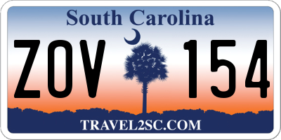 SC license plate ZOV154