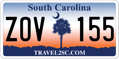 SC license plate ZOV155