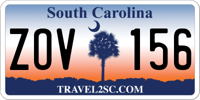 SC license plate ZOV156