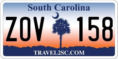 SC license plate ZOV158