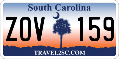 SC license plate ZOV159