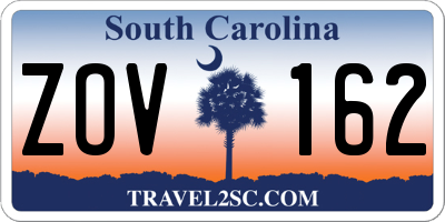 SC license plate ZOV162