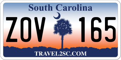 SC license plate ZOV165