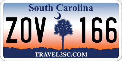 SC license plate ZOV166