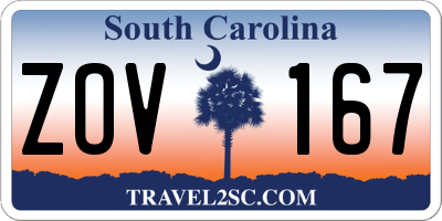 SC license plate ZOV167
