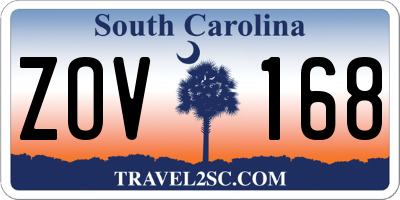 SC license plate ZOV168
