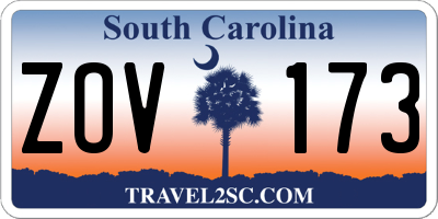SC license plate ZOV173