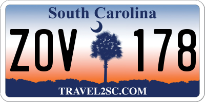 SC license plate ZOV178