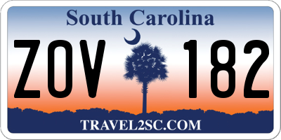 SC license plate ZOV182