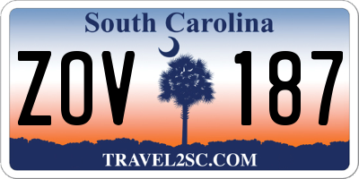 SC license plate ZOV187