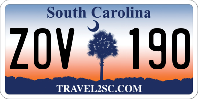SC license plate ZOV190