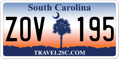 SC license plate ZOV195