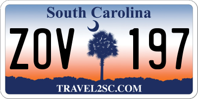SC license plate ZOV197