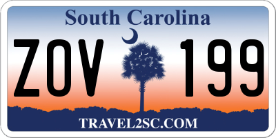 SC license plate ZOV199