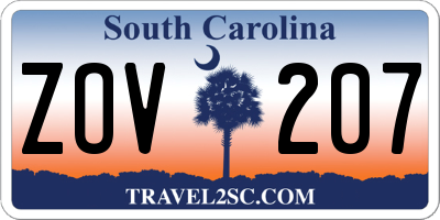 SC license plate ZOV207