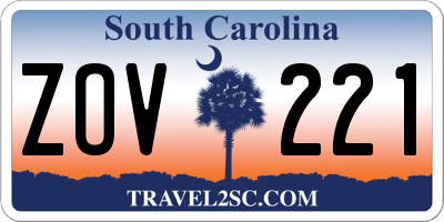 SC license plate ZOV221