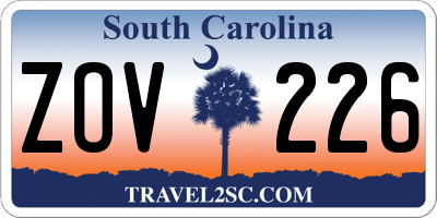 SC license plate ZOV226