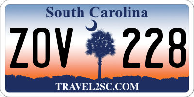 SC license plate ZOV228